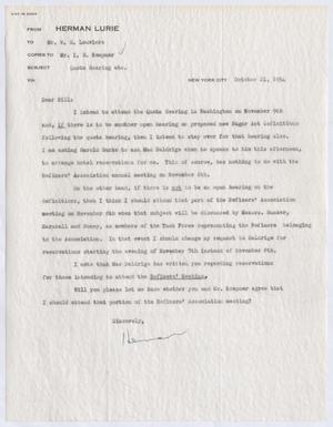 [Letter from Herman Lurie to W. H. Louviere, October 21, 1954]