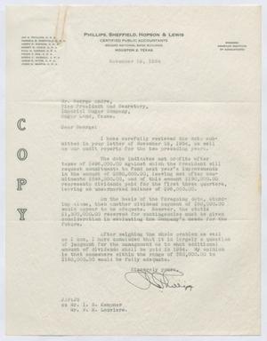 Primary view of object titled '[Letter from Jay A. Phillips to George Andre, November 19, 1954]'.