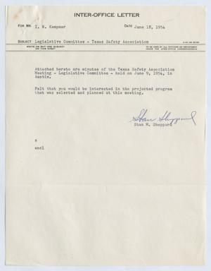 [Inter-Office Letter from Standford M. Sheppard to Isaac Herbert Kempner, June 18, 1954]