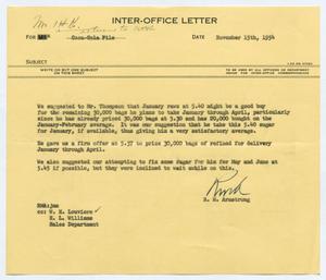 [Letter from Robert Markle Armstrong to Isaac Herbert Kempner, November 15, 1954]