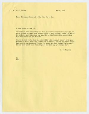 [Letter from Isaac Herbert Kempner to J. Margaret Sutton, May 8, 1954]