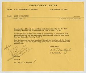 [Letter from E. A. Mantzel to H. L. Williams & W. H. Louviere, December 16, 1954]