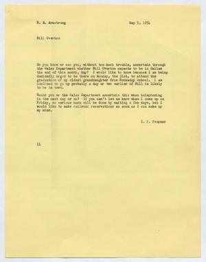 [Letter from Isaac Herbert Kempner to Robert Markle Armstrong, May 25, 1954]