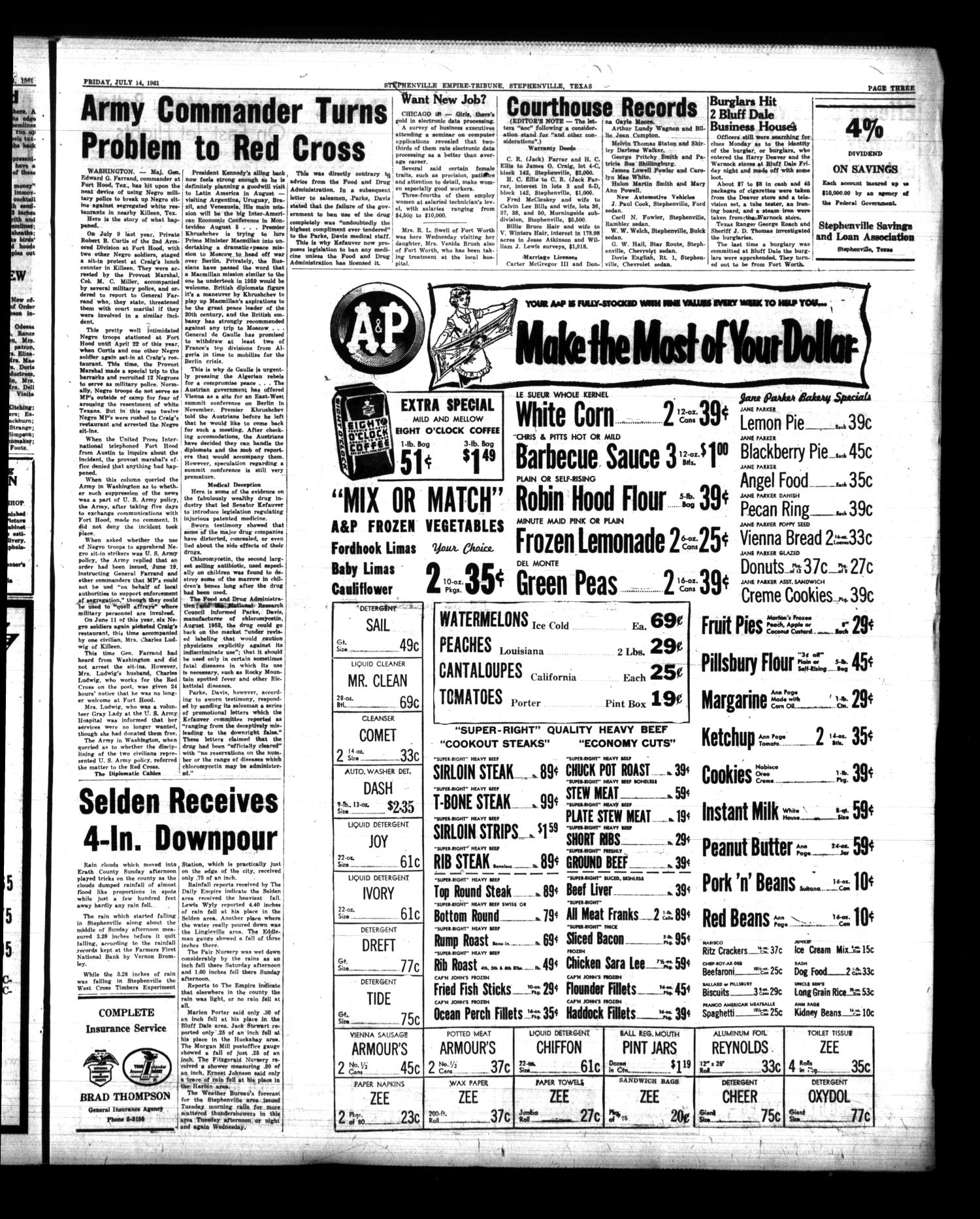 Stephenville Empire-Tribune (Stephenville, Tex.), Vol. 91, No. 29, Ed. 1 Friday, July 14, 1961
                                                
                                                    [Sequence #]: 11 of 16
                                                