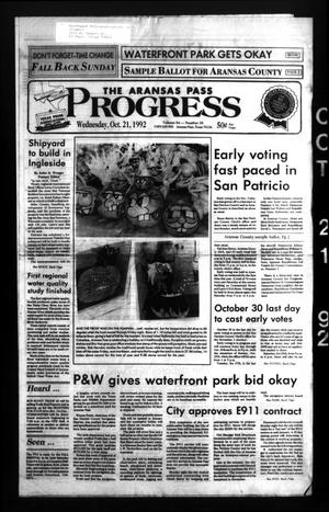 Primary view of object titled 'The Aransas Pass Progress (Aransas Pass, Tex.), Vol. 84, No. 35, Ed. 1 Wednesday, October 21, 1992'.