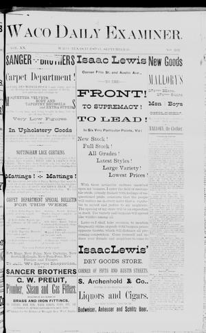 Waco Daily Examiner. (Waco, Tex.), Vol. 20, No. 262, Ed. 1, Tuesday, September 20, 1887