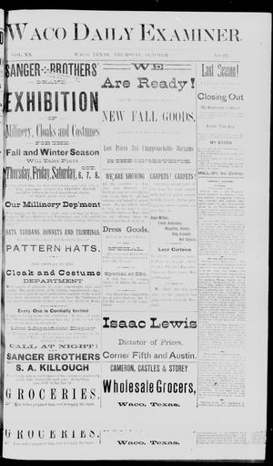 Waco Daily Examiner. (Waco, Tex.), Vol. 20, No. 276, Ed. 1, Thursday, October 6, 1887