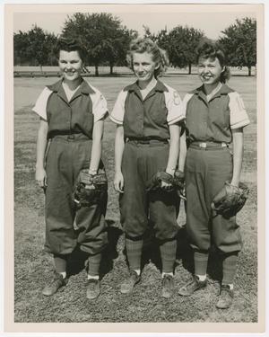 Primary view of object titled '[Baseball Teammates on field During World War II]'.