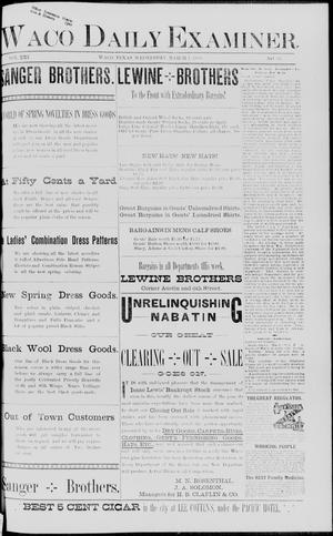 Waco Daily Examiner. (Waco, Tex.), Vol. 21, No. 93, Ed. 1, Wednesday, March 7, 1888