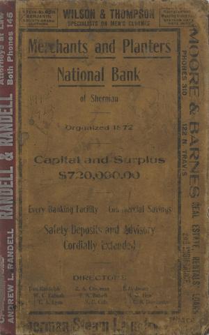 Primary view of R. L. Polk & Co.'s Sherman City Directory, 1912-1913