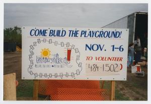 Primary view of object titled '[Sign for Eureka Playground]'.