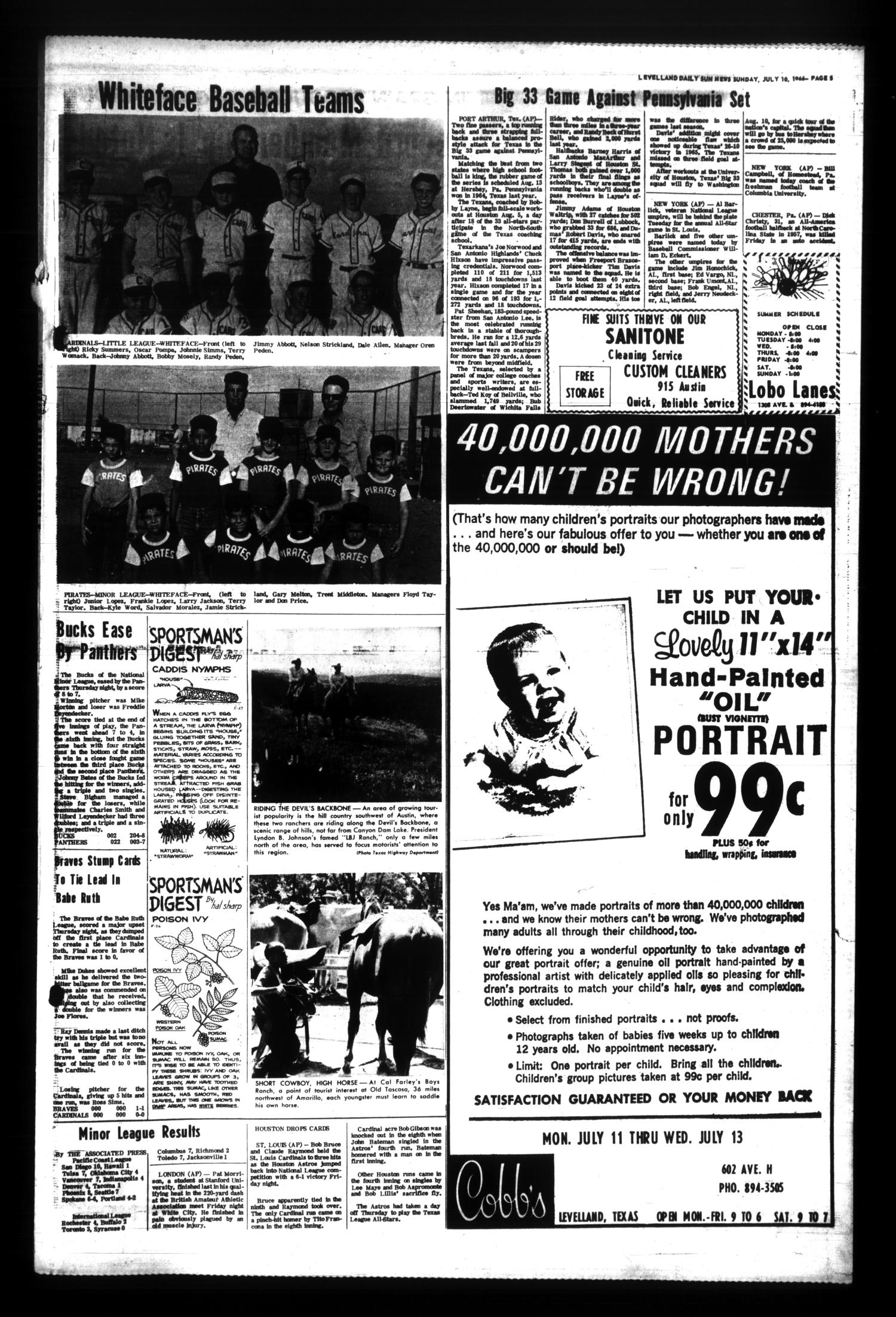 Levelland Daily Sun-News (Levelland, Tex.), Vol. 26, No. 64, Ed. 1 Sunday, July 10, 1966
                                                
                                                    [Sequence #]: 5 of 12
                                                
