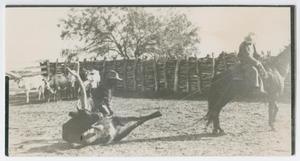 Primary view of object titled '[Cowhands with Roped Calf]'.