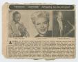 Thumbnail image of item number 1 in: 'Newspaper clipping featuring Roy Eldridge, Chris Connor, and Coleman Hawkins'.