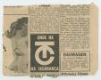 Thumbnail image of item number 2 in: 'Newspaper clipping featuring Roy Eldridge, Chris Connor, and Coleman Hawkins'.