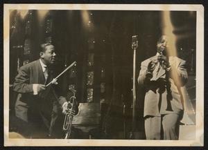 Primary view of object titled 'Roy Eldridge and clarinetist Prince Robinson'.
