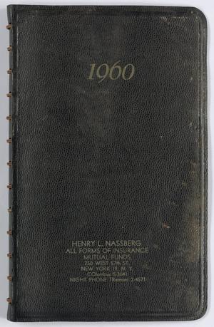 Primary view of object titled '[Datebook for Roy Eldridge: 1960]'.