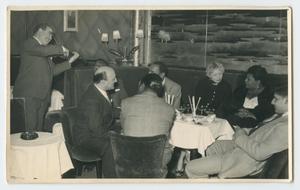 Group at table with Ella Fitzgerald