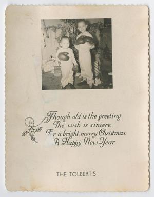Primary view of object titled 'Christmas card from the Tolberts'.
