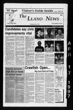 The Llano News (Llano, Tex.), Vol. 109, No. 27, Ed. 1 Thursday, April 17, 1997