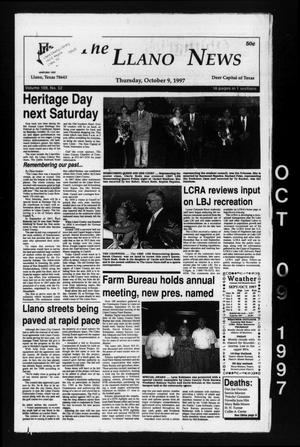 Primary view of object titled 'The Llano News (Llano, Tex.), Vol. 109, No. 52, Ed. 1 Thursday, October 9, 1997'.