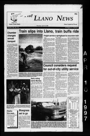 Primary view of object titled 'The Llano News (Llano, Tex.), Vol. 109, No. 26, Ed. 1 Thursday, April 10, 1997'.