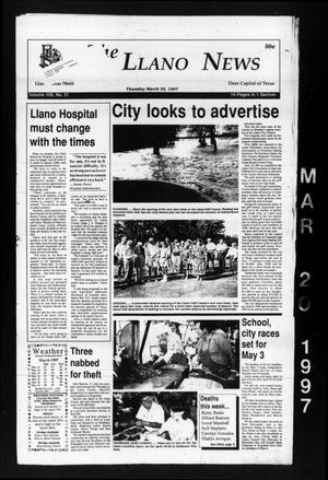 Primary view of object titled 'The Llano News (Llano, Tex.), Vol. 109, No. 23, Ed. 1 Thursday, March 20, 1997'.