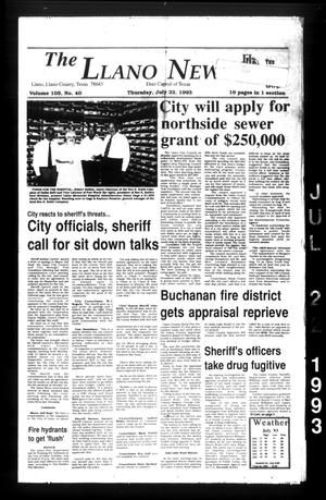 The Llano News (Llano, Tex.), Vol. 105, No. 40, Ed. 1 Thursday, July 22, 1993