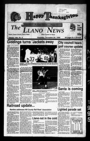 The Llano News (Llano, Tex.), Vol. 108, No. 6, Ed. 1 Thursday, November 23, 1995