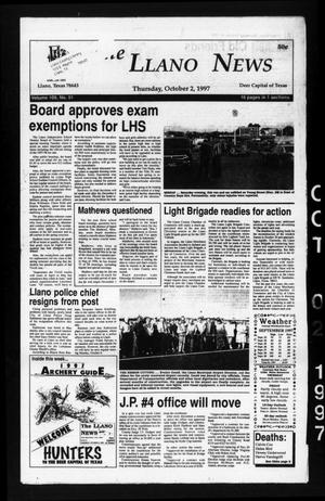 The Llano News (Llano, Tex.), Vol. 109, No. 51, Ed. 1 Thursday, October 2, 1997
