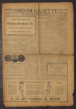 Primary view of object titled 'Shiner Gazette (Shiner, Tex.), Vol. 29, No. 49, Ed. 1 Thursday, September 14, 1922'.