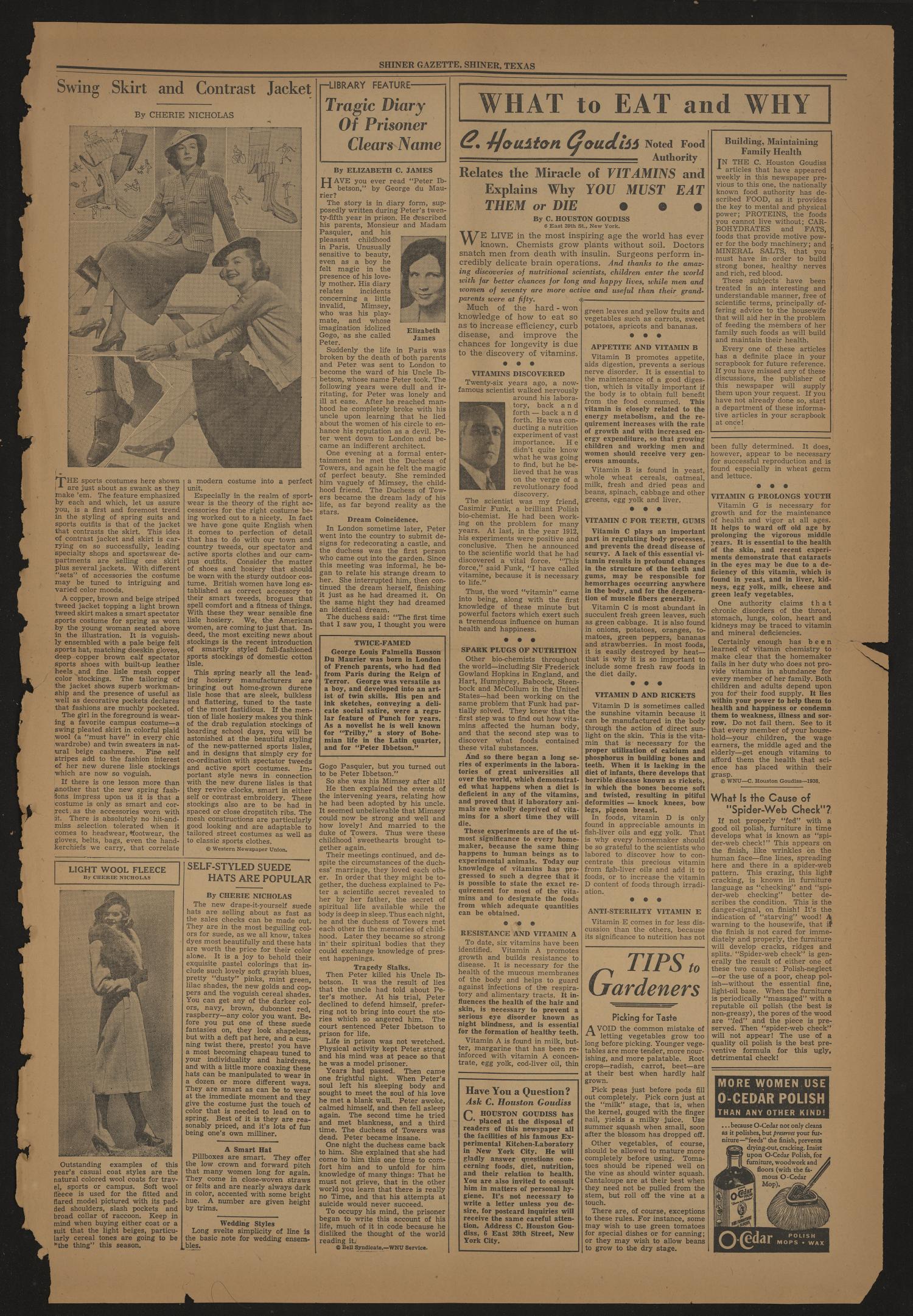 Shiner Gazette (Shiner, Tex.), Vol. 45, No. 14, Ed. 1 Thursday, April 7, 1938
                                                
                                                    [Sequence #]: 7 of 10
                                                