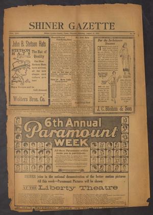 Shiner Gazette (Shiner, Tex.), Vol. 30, No. 45, Ed. 1 Thursday, August 23, 1923