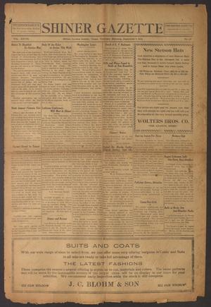 Primary view of object titled 'Shiner Gazette (Shiner, Tex.), Vol. 28, No. 47, Ed. 1 Thursday, September 1, 1921'.