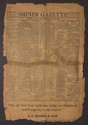 Primary view of object titled 'Shiner Gazette (Shiner, Tex.), Vol. 27, No. 13, Ed. 1 Thursday, January 1, 1920'.