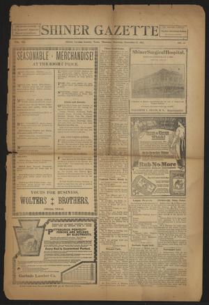 Primary view of object titled 'Shiner Gazette (Shiner, Tex.), Vol. 20, No. 13, Ed. 1 Thursday, November 21, 1912'.