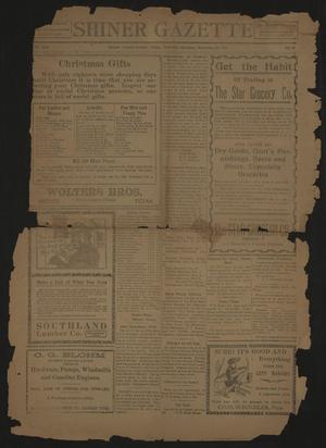 Primary view of object titled 'Shiner Gazette (Shiner, Tex.), Vol. 21, No. 17, Ed. 1 Thursday, December 25, 1913'.