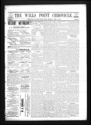 Primary view of object titled 'The Wills Point Chronicle. (Wills Point, Tex.), Vol. 9, No. 17, Ed. 1 Thursday, April 29, 1886'.