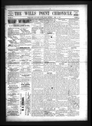 Primary view of object titled 'The Wills Point Chronicle. (Wills Point, Tex.), Vol. 9, No. 16, Ed. 1 Thursday, April 22, 1886'.