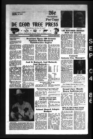 De Leon Free Press (De Leon, Tex.), Vol. 101, No. 14, Ed. 1 Thursday, September 4, 1986