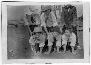 Six Unidentified Girls Posing for the Camera