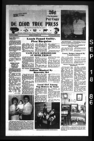 De Leon Free Press (De Leon, Tex.), Vol. 101, No. 16, Ed. 1 Thursday, September 18, 1986
