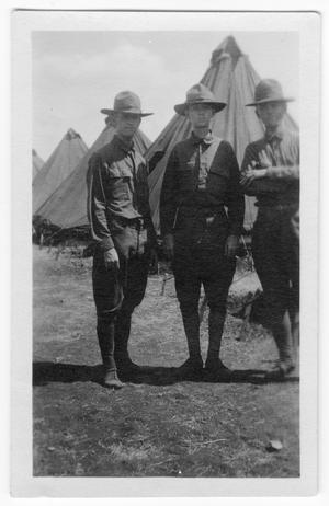 Three Men in Uniform at Camp Mabry, Austin