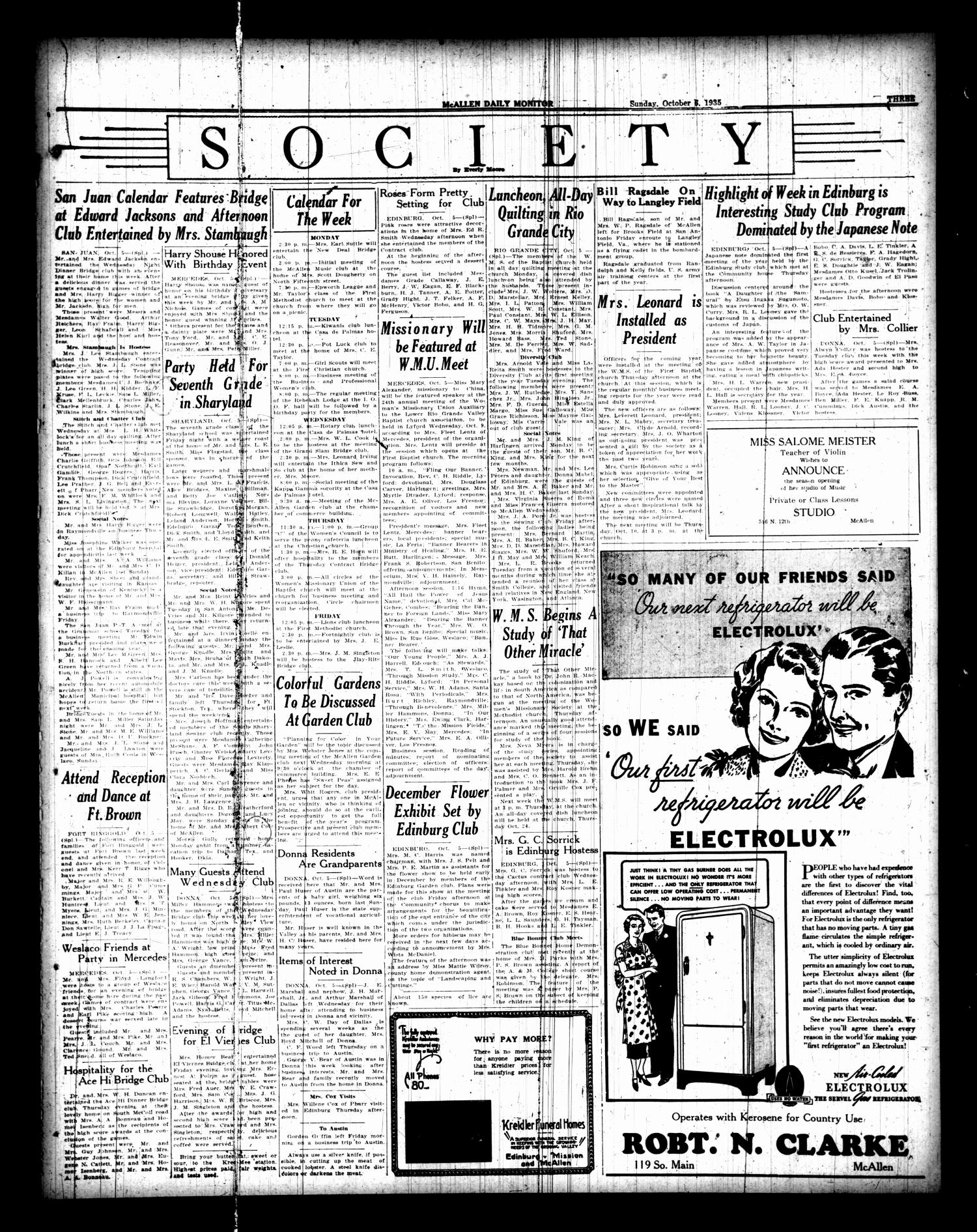 McAllen Daily Monitor (McAllen, Tex.), Vol. 26, No. 186, Ed. 1 Sunday, October 6, 1935
                                                
                                                    [Sequence #]: 3 of 10
                                                