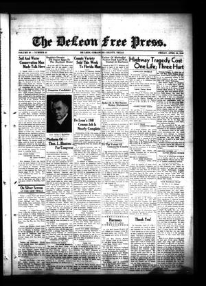 Primary view of object titled 'The DeLeon Free Press. (De Leon, Tex.), Vol. 49, No. 45, Ed. 1 Friday, April 26, 1940'.