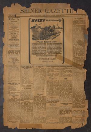 Shiner Gazette (Shiner, Tex.), Vol. 32, No. 13, Ed. 1 Thursday, January 22, 1925