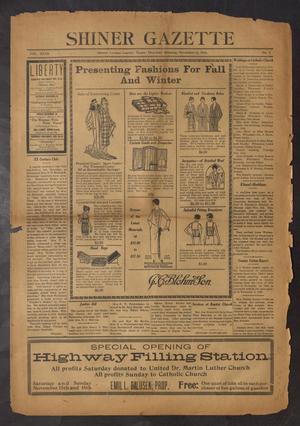 Primary view of object titled 'Shiner Gazette (Shiner, Tex.), Vol. 32, No. 4, Ed. 1 Thursday, November 13, 1924'.