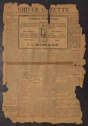 Primary view of object titled 'Shiner Gazette (Shiner, Tex.), Vol. 31, No. [12], Ed. 1 Thursday, January 10, 1924'.