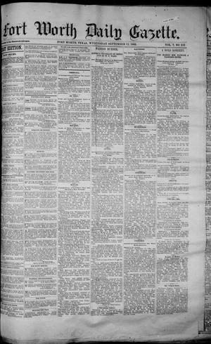 Primary view of object titled 'Fort Worth Daily Gazette. (Fort Worth, Tex.), Vol. 7, No. 252, Ed. 1, Wednesday, September 12, 1883'.