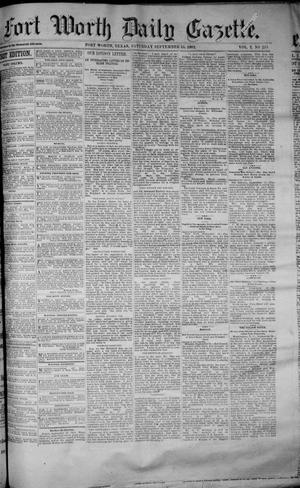 Primary view of object titled 'Fort Worth Daily Gazette. (Fort Worth, Tex.), Vol. 7, No. 255, Ed. 1, Saturday, September 15, 1883'.